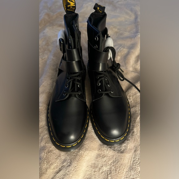 Dr. Martens Leather Harness Lace Up Boots - Picture 6 of 10